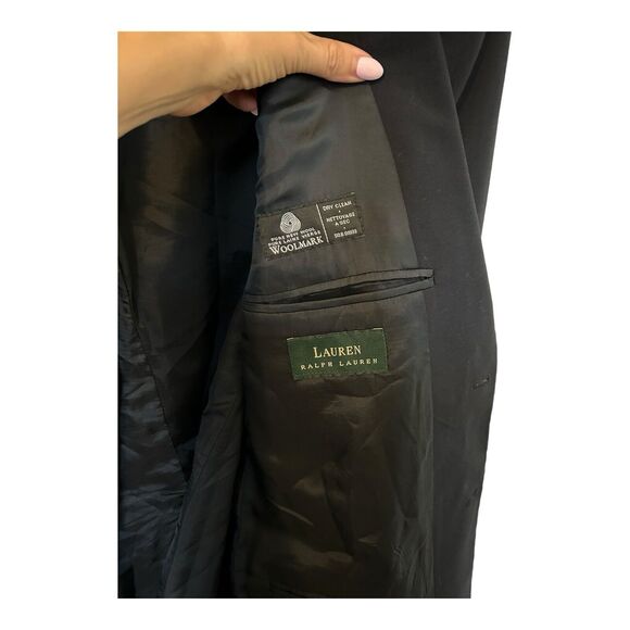 Lauren Ralph Lauren Men Blazer Gold Button Navy Blue Wool Sport Coat 42R? Jacket - Picture 5 of 6